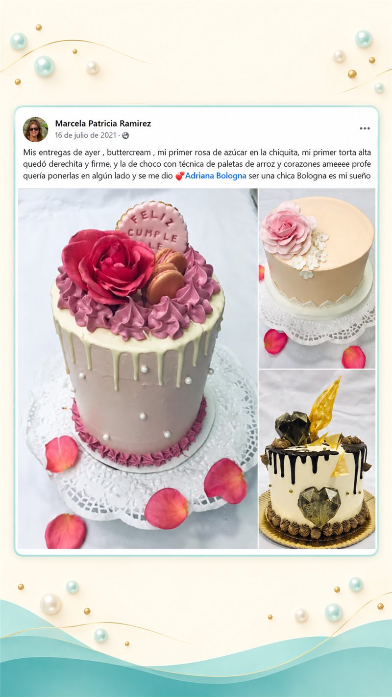 Marcela Patricia Ramirez muestra sus entregas en buttercream